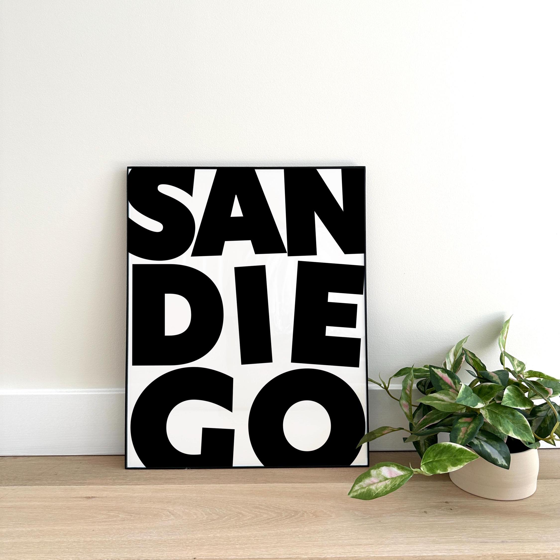 San Diego Wall Art, Black and White Art Print, Minimalist Trendy Wall ...
