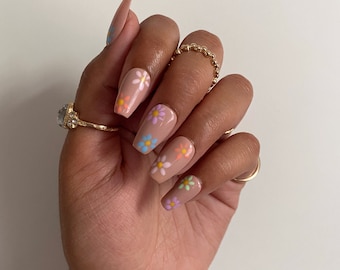 Flower Girl | Flower Print Press On Nails