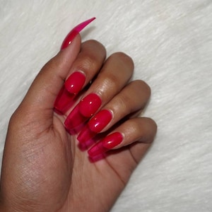 I&#39;m Jelly | Hot Pink Jelly Press On Nails