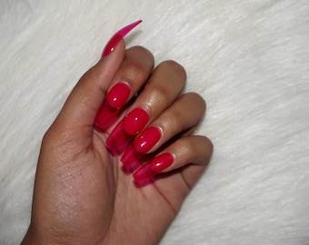 I&#39;m Jelly | Hot Pink Jelly Press On Nails