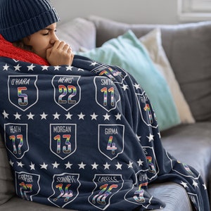 Cobertor do orgulho da seleção feminina dos EUA / Cobertor de futebol feminino / Megan Rapinoe / Alex Morgan / Futebol feminino dos Estados Unidos / Futebol dos EUA / Presente de futebol