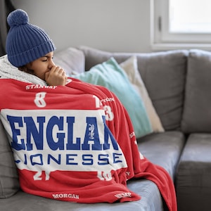 England Lionesses Blanket / Lucy Bronze / World Cup 2023 / England Soccer / Rachel Daily /Soccer Gift / Lauren James / Mary Earps