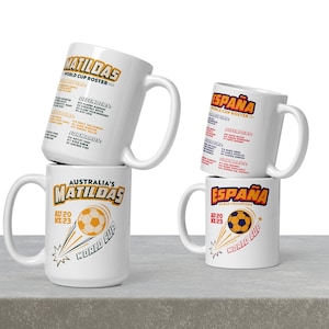 Sam Kerr Mug / Matildas Shirt / World Cup 2023 / Spain Soccer / Espana Soccer / AUSWNT / Jenni Hermoso / Australian Matildas /
