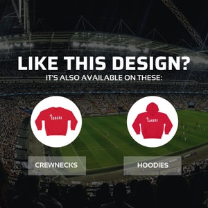 May include: Promotional image for Canada-themed apparel. The text "LIKE THIS DESIGN? IT'S ALSO AVAILABLE ON THESE:" is displayed above two circles. One circle shows a red crewneck, the other a red hoodie, both with "CANADA" text.