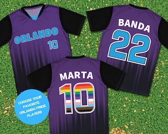 Orlando Pride NWSL Soccer Jersey: Marta 10, Banda, LGBTQIA