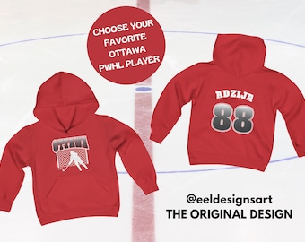 Ottawa PWHL Kids Shirt /  Lexie Adzija / PWHL / Hayley Scamurra / Women's Hockey / Women's Sports / Ottawa Hockey / Ottawa Hockey Shirt