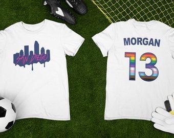 San Diego Wave, NWSL, Women's Sports, USWNT, San Diego Wave Pride T-Shirt, San Diego Jersey, Alex Morgan Soccer Shirt
