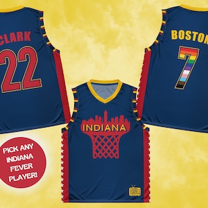 Indiana Fever Basketball Jersey: Caitlin Clark, Aliyah Boston, WNBA All-Over Print