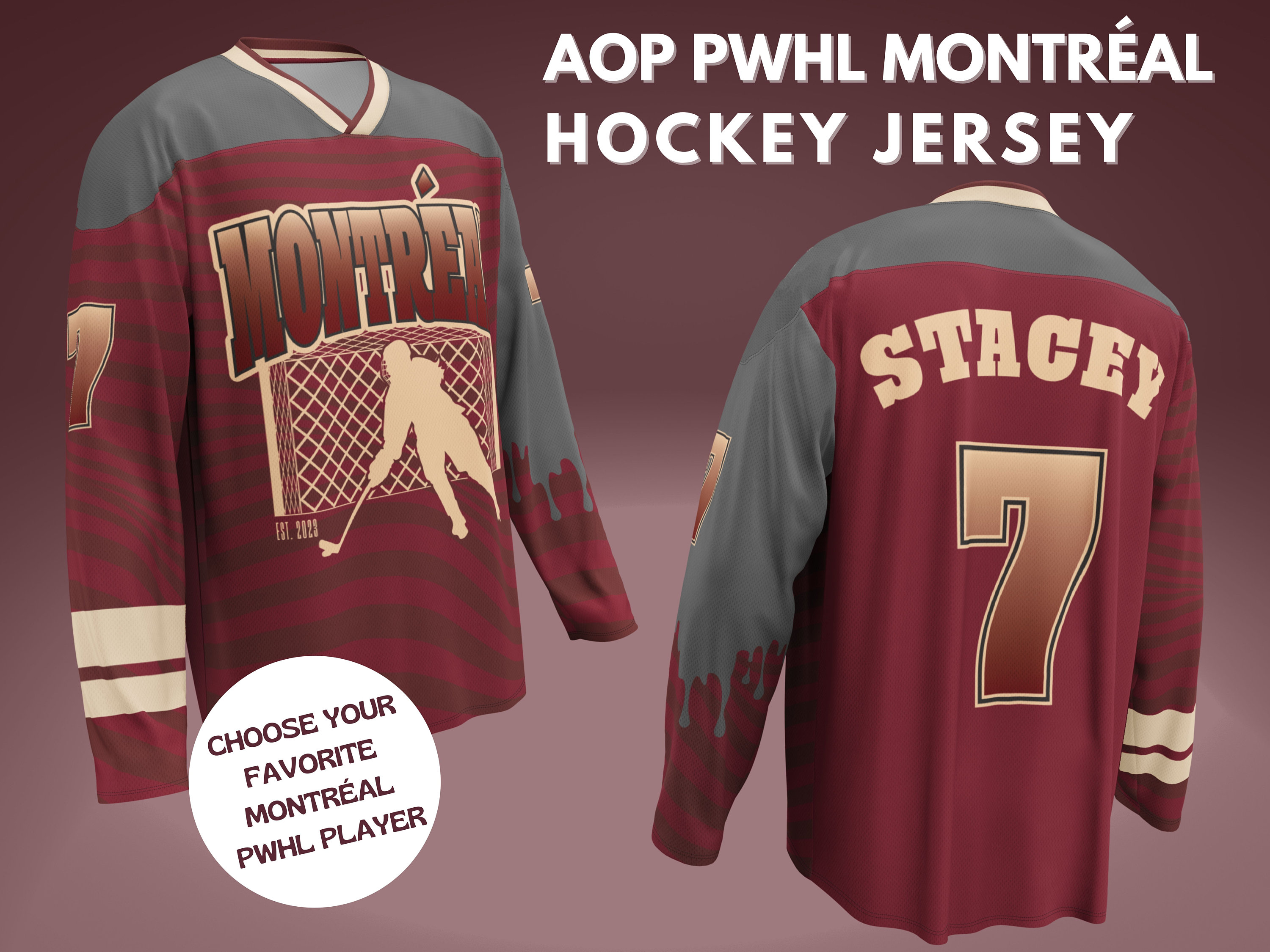 Montreal PWHL Jersey / Laura Stacey / PWHL Shirt / Marie-philip