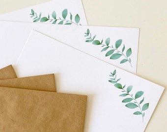 Stationery Set | Letter Writing Paper | 10 sheets | 5 Kraft Envelopes