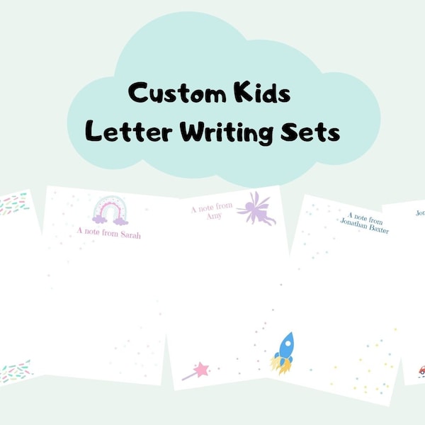 Personalised Stationery Set For Kids | Letter Writing Set | Note Paper | Kids Gift | A5 Stationery