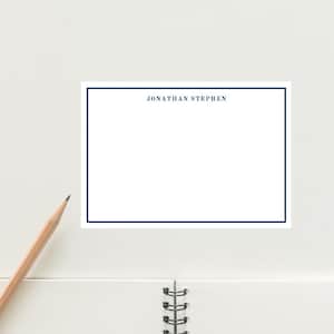 Navy | Personalised Minimal Stationery | Flat Note Cards | Stationery Set | Birthday Gifts | Write Letters