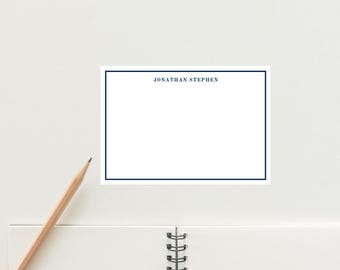 Navy | Personalised Minimal Stationery | Flat Note Cards | Stationery Set | Birthday Gifts | Write Letters