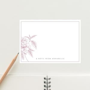 Floral | Personalised Flat Note Cards | Minimal Stationery Set | Birthday Gifts | Write Letters