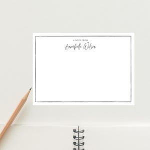 Elegant | Personalised Minimal Stationery | 12 x Flat Note Cards | 6 x envelopes | Floral Stationery Set | Birthday Gifts | Write Letters