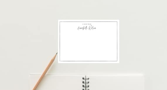 Elegant | Personalised Minimal Stationery | Flat Note Cards | Envelopes | Floral Stationery Set | Birthday Gifts | Write Letters
