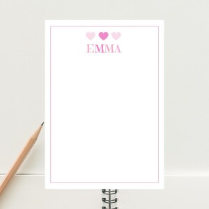 Hearts | Personalised Stationery Set | Hearts | Letter Writing Set | Note Paper | Kids Gift | A5 Stationery