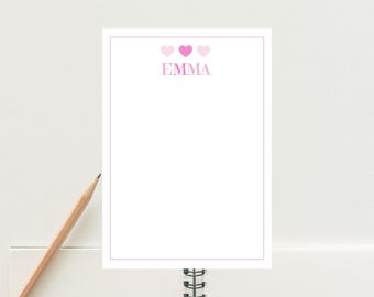 Hearts | Personalised Stationery Set | Hearts | Letter Writing Set | Note Paper | Kids Gift | A5 Stationery