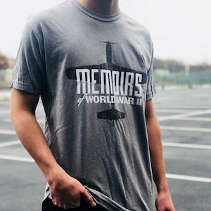 Grey P-51 &quot;Memoirs Of WWII&quot; t-shirt