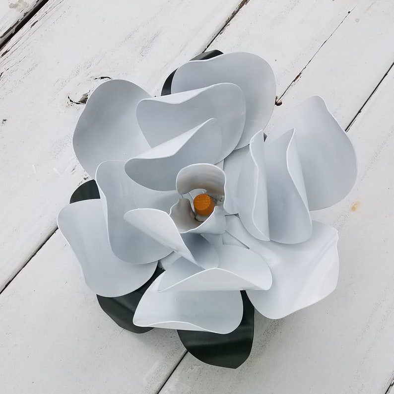 10 Steel Magnolia Metal Flower Magnolia Flower Etsy