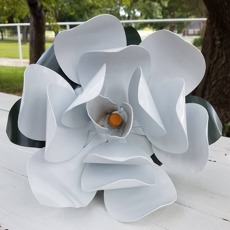 10 Steel Magnolia Metal Flower Magnolia Flower Etsy