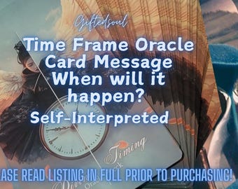 Tirage de carte Oracle du timing divin - Lecture psychique de la période - Quand cela arrivera-t-il ? Veuillez lire l'annonce dans son intégralité avant d'acheter !