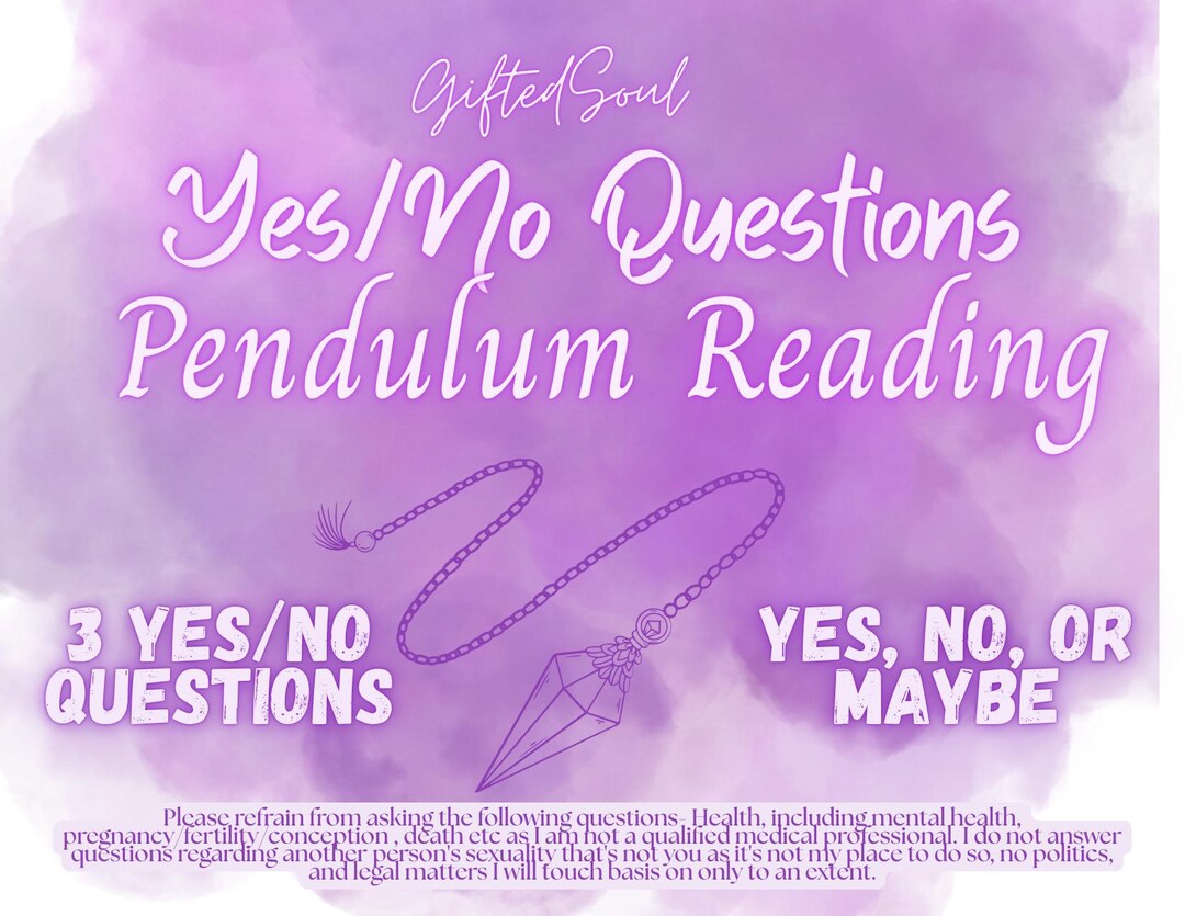 Pendulum Reading - 3 Questions - Yes or No Psychic Readings - Yes, No ...