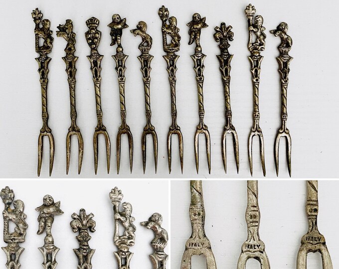 10 Italian Figural Cocktail / Olive Forks Etsy