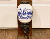 Delft Style Ceramic Windmill Wall-mounted Coffee Grinder