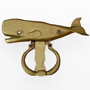 6-1/4 Antiqued Brass Whale Door Knocker Antique Vintage | Etsy