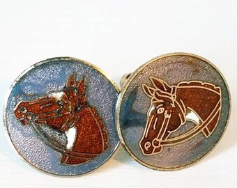 Cloisonne Equestrian Horse Cuff Links