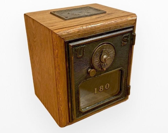 Locked Antique Post Office Box Combination Lockbox Door Bank Etsy