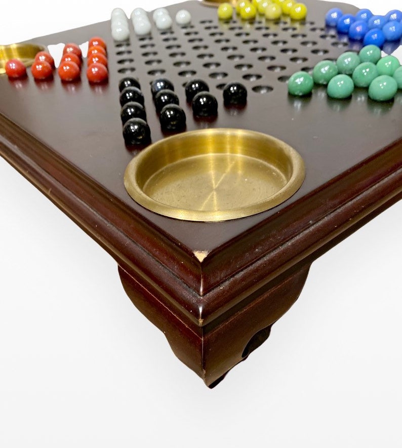 Bombay Company 6 Player Marble Chinese Checkers Board Game Etsy