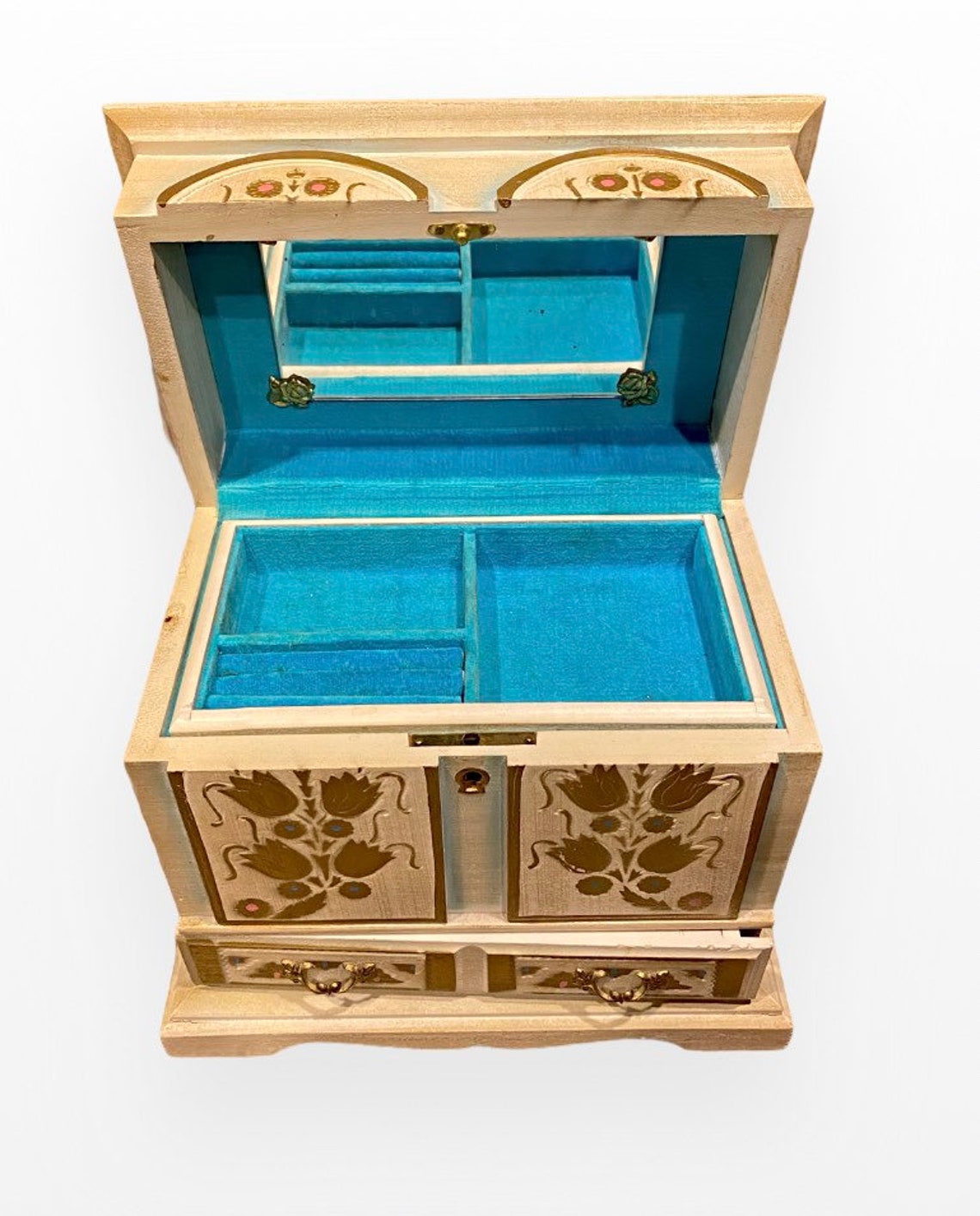 Royal Sealy Musical Floral Jewelry Box Etsy