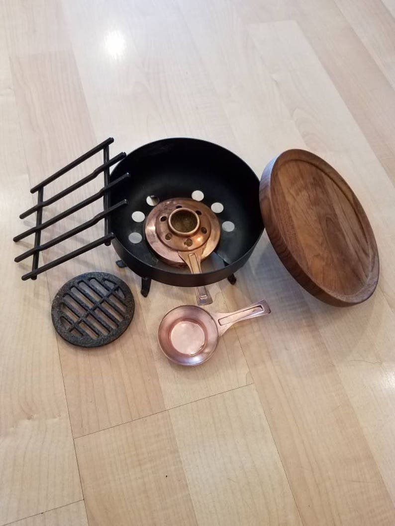 Swiss Made Mini Deck Party Grill / Copper Fondue Burner Etsy