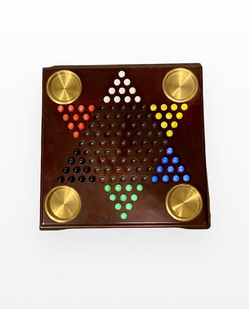Bombay Company 6 Player Marble Chinese Checkers Board Game Etsy