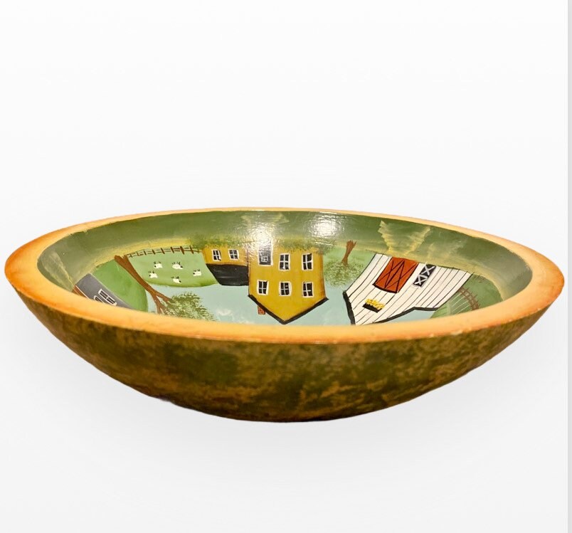 Large Weston Bowl Mill HandPainted Wood Watermelon Bowl Etsy
