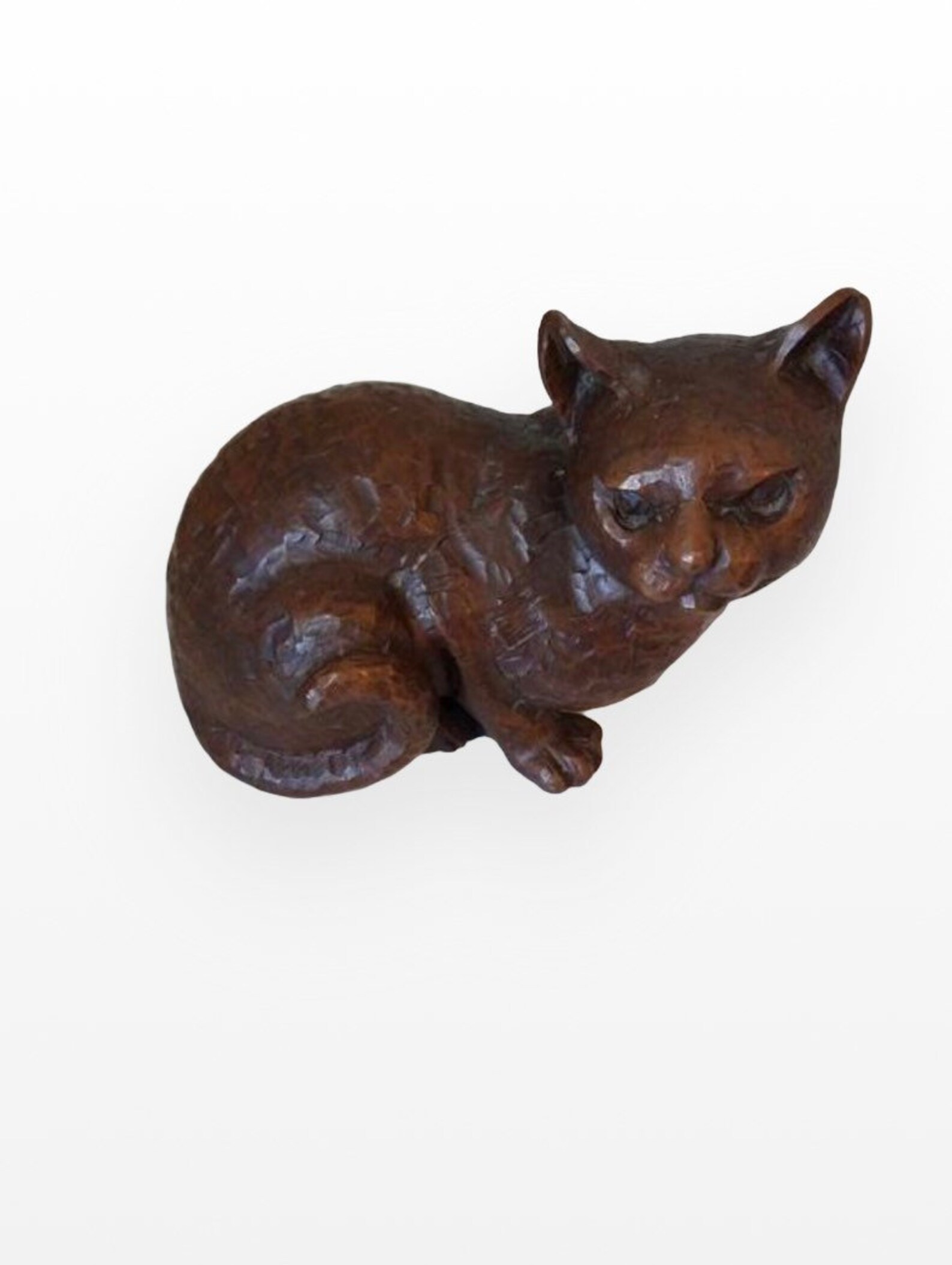 Red Mill Pecan Shell Resin Cat Sculpture Etsy