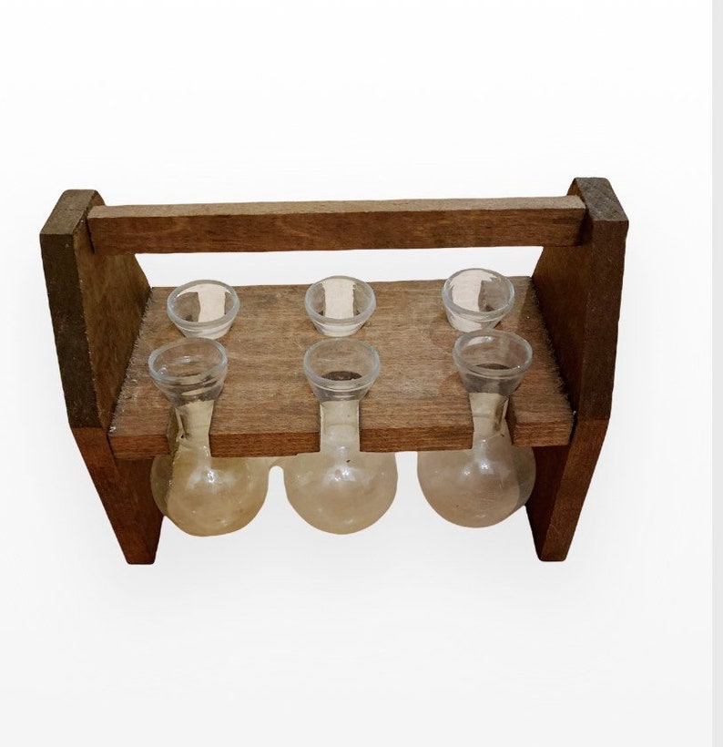 Wooden Toolboxstyle Plant Holder With Glass Vials for Growing Etsy