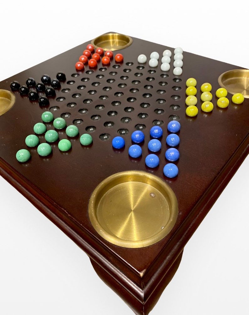 Bombay Company 6 Player Marble Chinese Checkers Board Game Etsy