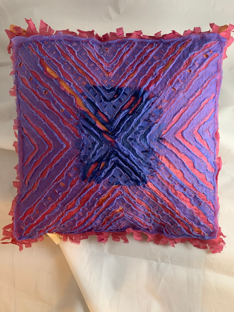 with Periwinkle Artsy pillow Pumpkin and gorgeous rose tones. A handmade pillow like no other