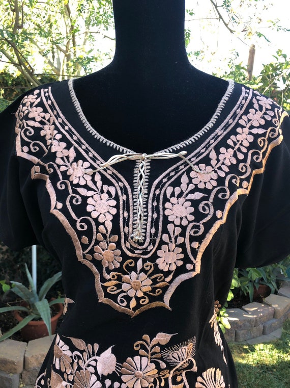 black and gold mexican dress
