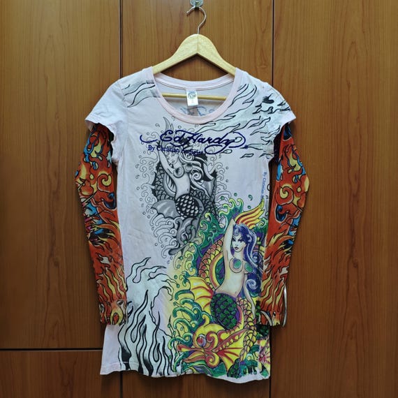 Vintage ED HARDY X Christian Audigier Women's Long Sleeve Graphic