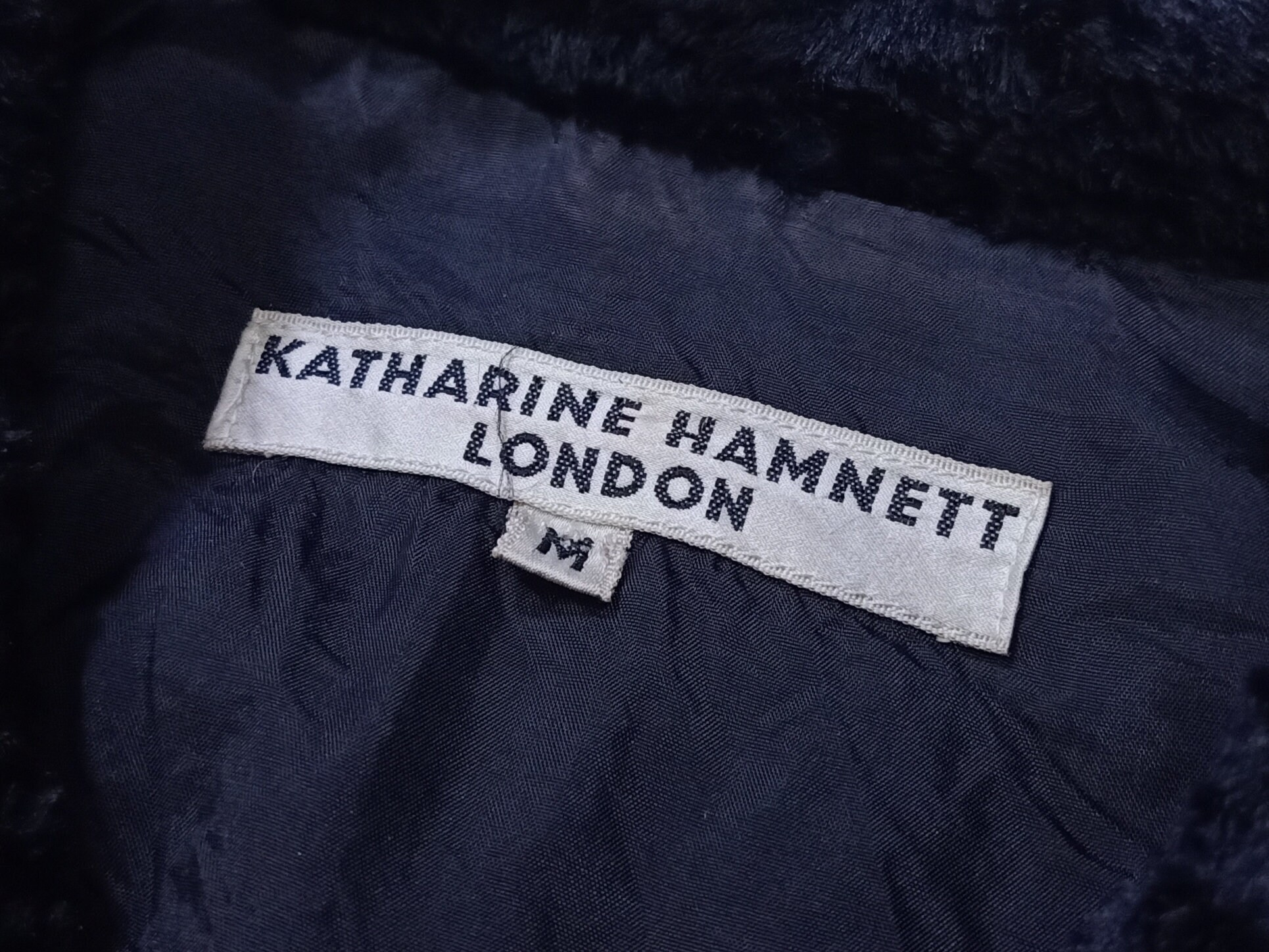 KATHARINE HAMNETT London Faux Fur Vintage Clothing Black Color