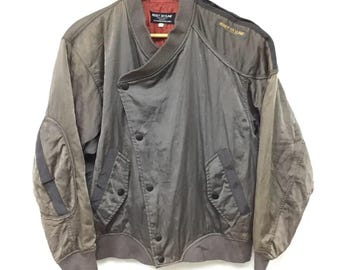 Vintage 1982 ISSEY SKYLINE R30 By Issey Miyake Bomber Jacket Japanese Avant Garde Techwear Coat Y2K Nylon Asymmetrical Button Jacket Size M