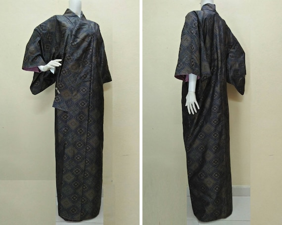 JAPANESE TRADITIONAL KIMONO Dress Yukata Vintage C