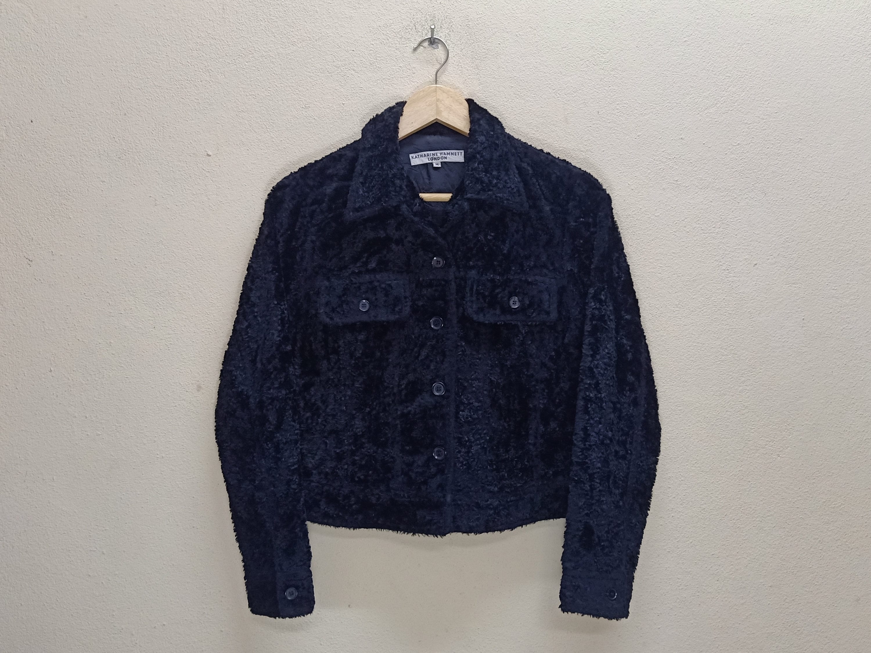 KATHARINE HAMNETT London Faux Fur Vintage Clothing Black Color