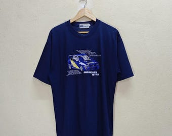 90s Vintage Subaru Impreza WRX Sti Ver V Type R Rally T-Shirt JDM Car Graphic Tee Racing Shirt Blue Print Tee Gift for Car Enthusias Size M