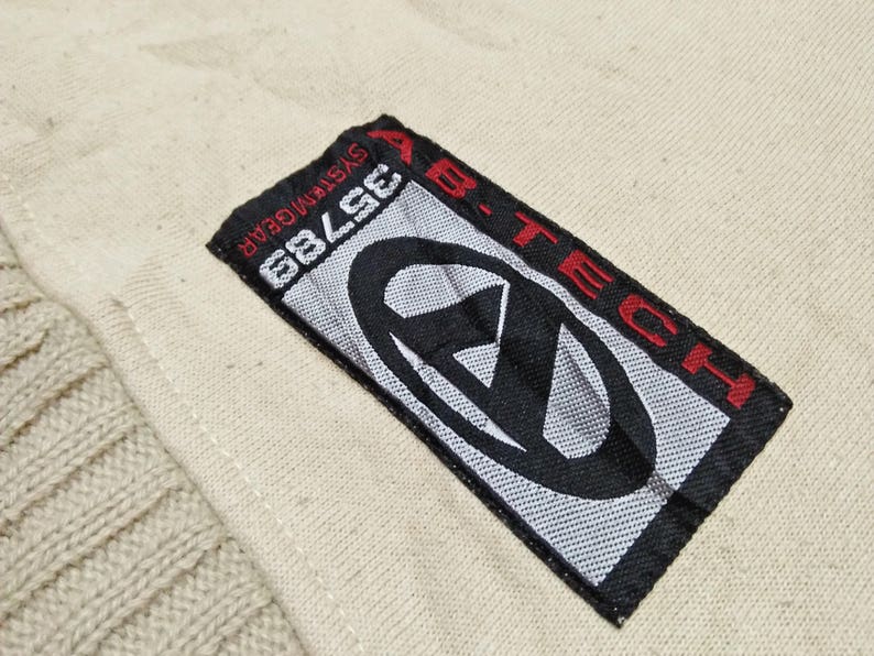 AB TECH Sports Brooklyn Vintage Brooklyn Embroidered Big Logo Spell Out Beige Color Men/'s Sweater Long Sleeve Crew-Neck Jumper Sweatshirt