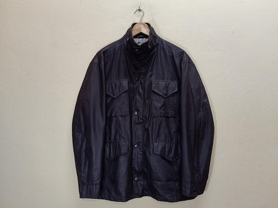 Lyle & Scott, LYLE & SCOTT Black Label M65 Field Vintage Clothing Faux Leather Dark Brown Color Full Zipper Snap Button Multipockets LL Size Jackets